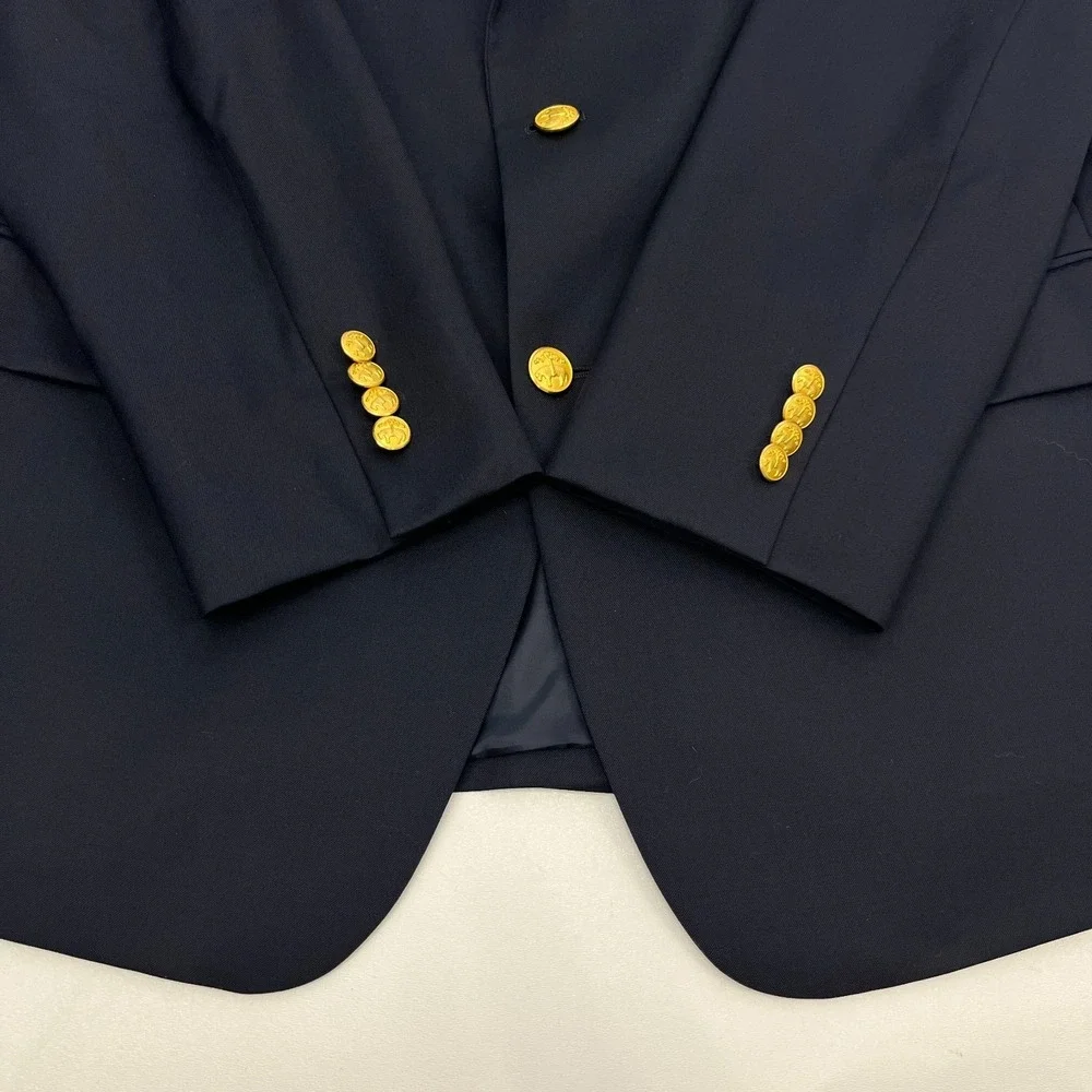 Brooks‎ Brothers 346 Blazer Mens 42L Sheep Gold Button Quiet Luxury Sport Coat